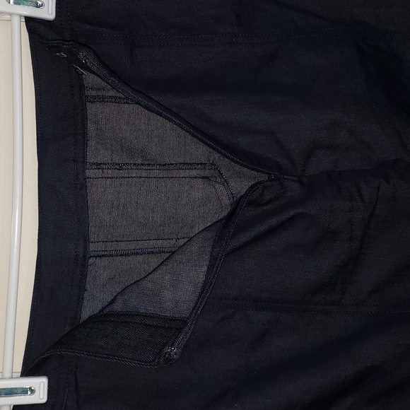 TALBOTS- Dark Stretch Denim Pencil Skirt w Lace Up Front, Size 4 Petite - Picture 4 of 7